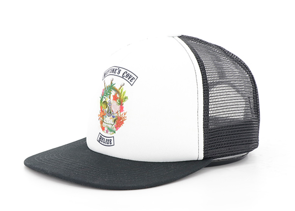 Slant of Custom 5 Panel Printing Snapback Trucker Hat with White Foam