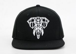 Black 6 Panel Embroidered Snapback Custom Embroidered Snapback Hats