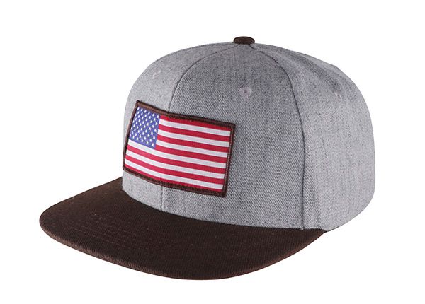 Slant of Custom American Flag Flat Bill Snapback Hat