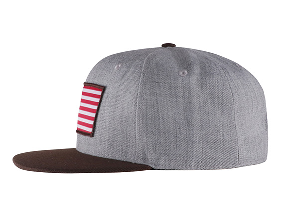 Side of Custom American Flag Flat Bill Snapback Hat