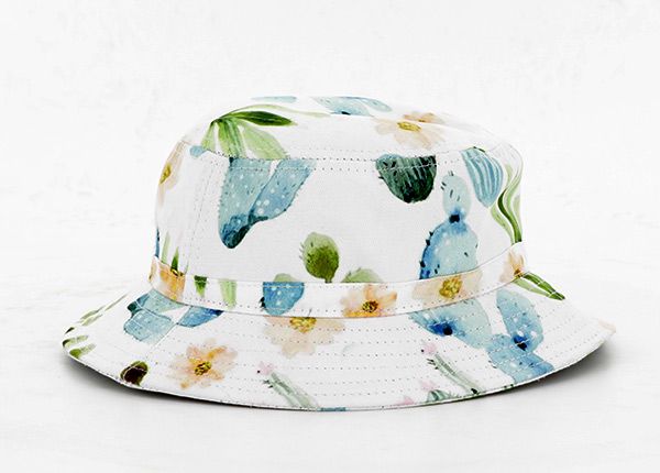 Slant of Womens Cotton Hawaiian Print Bucket Hat