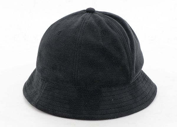 Slant of Blank Black Cotton 6 Panel Bucket Hat