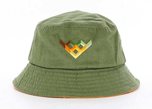 Green Cotton Embroidered Bucket Hat Custom Embroidered Bucket Hats