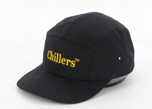 Custom Black 5 Panel Hat Embroidery Logo For Wholesale