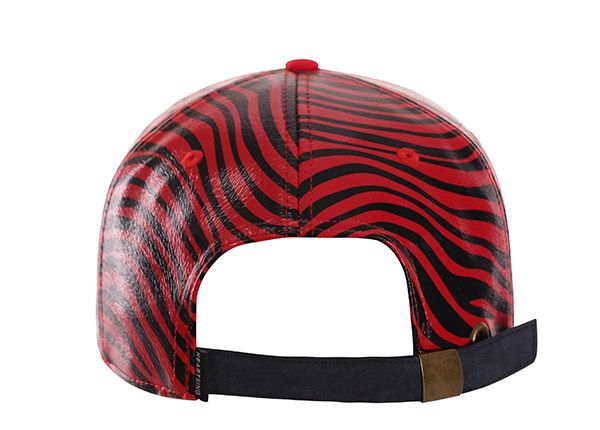Back of Leather Red Black Hipster Snapbacks Stripes Hat