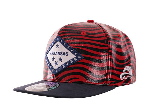 Slant of Leather Red Black Hipster Snapbacks Stripes Hat