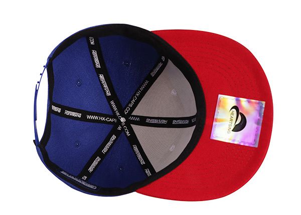 Inside of Personalised White Blue Hip Hop Snapback Hat