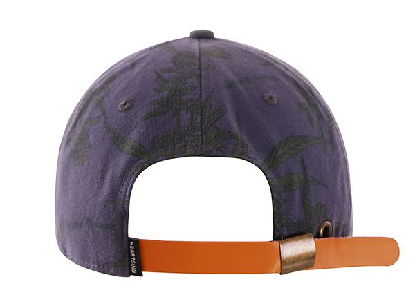 Back of Custom Purple Cotton Snapback with Raised Embroidery Alaska State Flag Logo