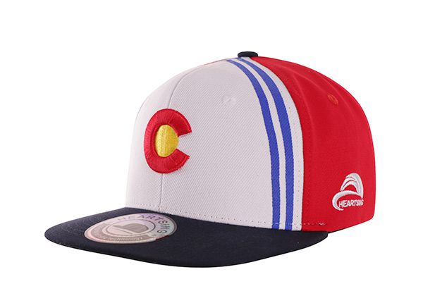 Slant of Custom 3D Snapbacks with White Red Hat Stripe Multi Color