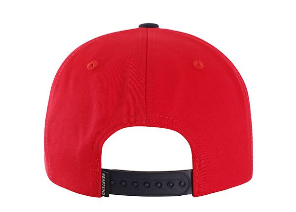 Back of Custom 3D Snapbacks with White Red Hat Stripe Multi Color
