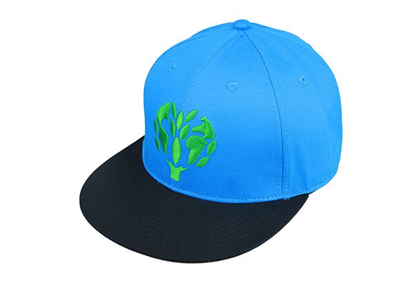 Black and Blue Snapback Two Tone Flat Embroidered Hat For Men & Women