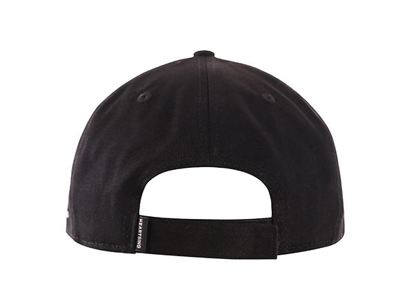 Back of Black Flat Bill Snapback With a Embroidered Patch