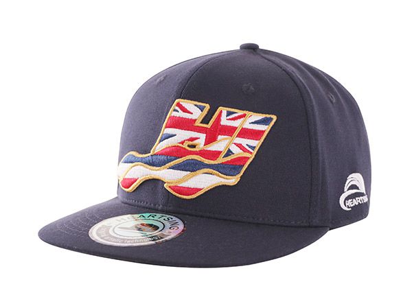 Slant of Navy Nice Snapback Cap With Hawaii State Flag Embroidery Patch logo