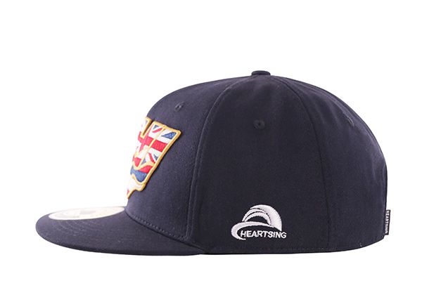Side of Navy Nice Snapback Cap With Hawaii State Flag Embroidery Patch logo