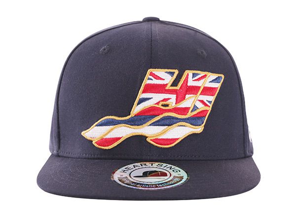 Front of Navy Nice Snapback Cap With Hawaii State Flag Embroidery Patch logo