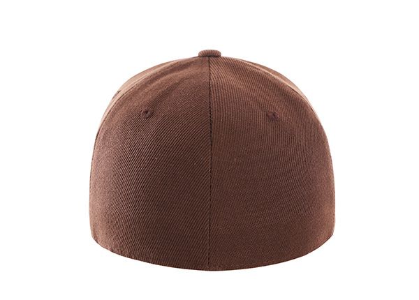 Back of Custom Mens Brown Fitted Snapback Hat