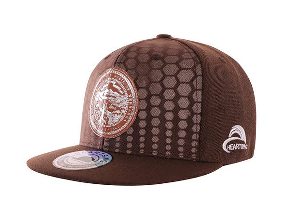 Slant of Custom Mens Brown Fitted Snapback Hat