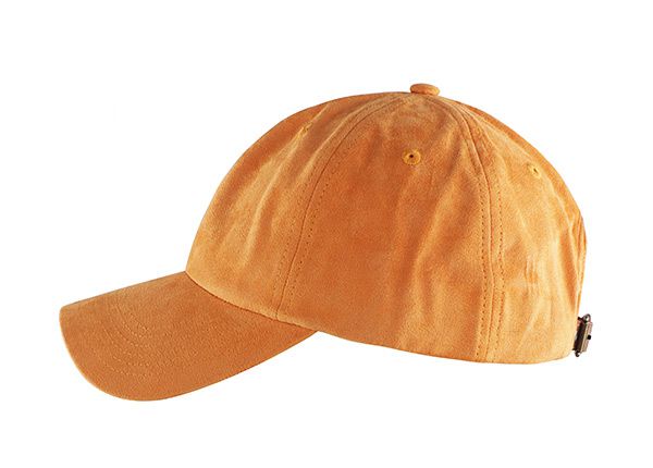 Side of Blank Plain Yellow Suede No Logo Baseball Cap