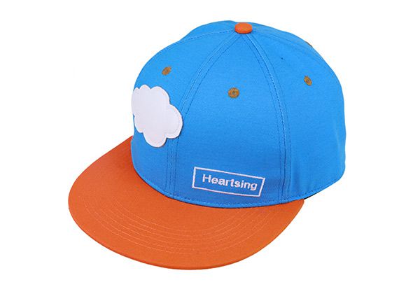 Slant of Sky and Orange Cotton Baseball Cap With Flat Brim