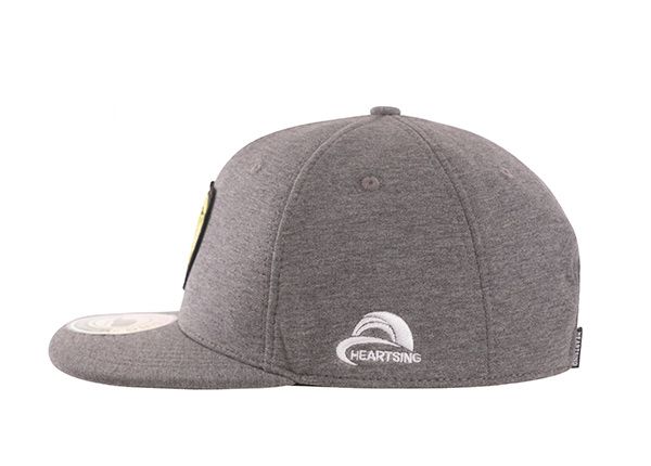 Side of Custom Grey Flat Fleece Hat