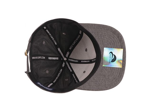 Inside of Custom Grey Flat Fleece Hat