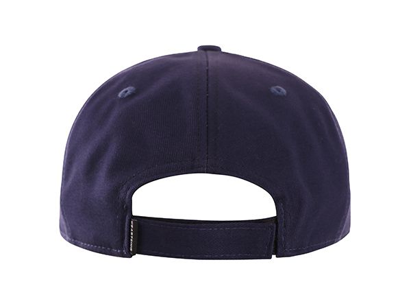 Back of Custom Mens Acrylic Dark Navy Sports Snapback Hat