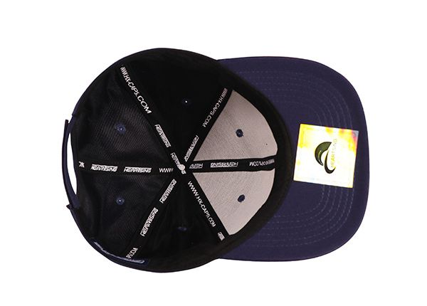 Inside of Custom Mens Acrylic Dark Navy Sports Snapback Hat