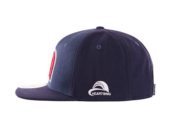 Side of Custom Mens Acrylic Dark Navy Sports Snapback Hat