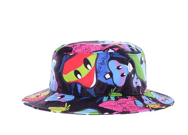 Side of 100% Cotton Plain Cartoon Bucket Hat