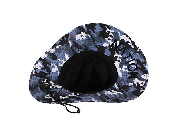Inside of Custom Military Bucket Hat With Chin Strap