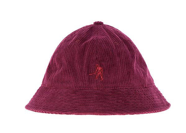 Front of Wine Red Fisherman Embroidered Hats With Top Button