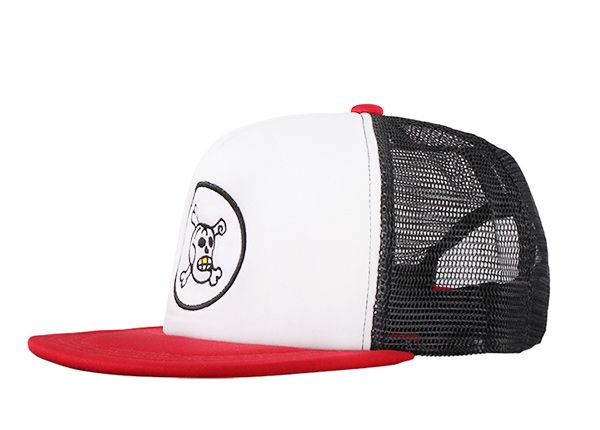 Slant of Custom Printed White Foam Trucker Hat