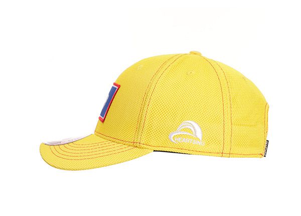 Side of Custom Yellow American Wyoming Baseball Cap