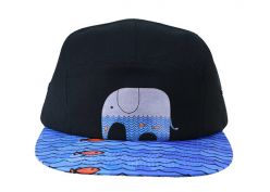 5 Panel Fishing Hat Fashion Black Five Panel Camp Cap