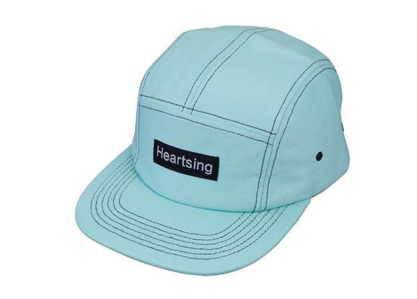 Slant of Custom Teal 5 Panel Camp Cap