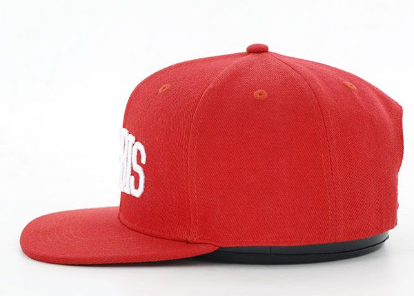 Side of Custom All Red Snapback