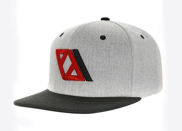 Slant of Black and Grey Embroidered Snapback With Flat Bill