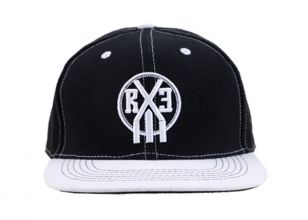 Black and White Snapback With Embroidery Logo Denim Cap
