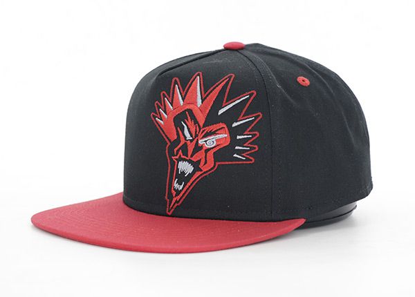 Slant of Black and Red Snapback With 3d Embroidery Logo