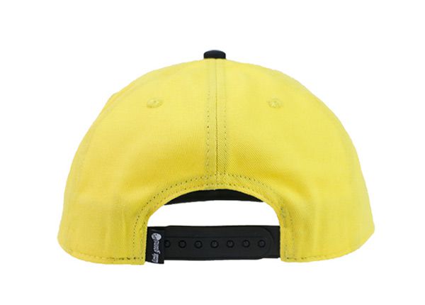 Back of Black and Yellow Embroidered Snapback Hat