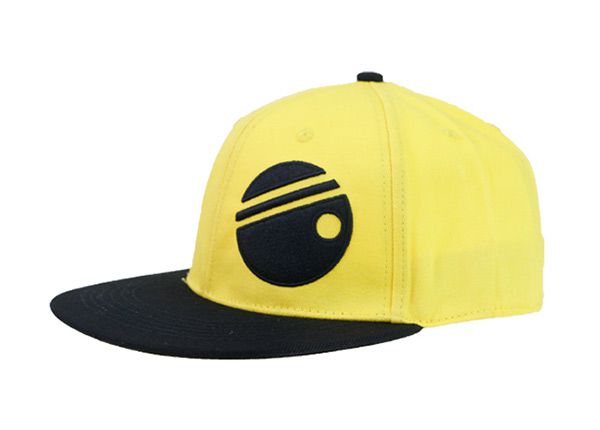 Slant of Black and Yellow Embroidered Snapback Hat