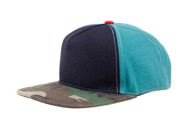 Slant of Custom Blank Vintage Snapbacks With Camo Bill