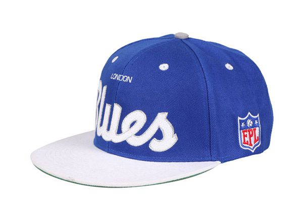 Slant of Blue and White Snapback with Blue Logo