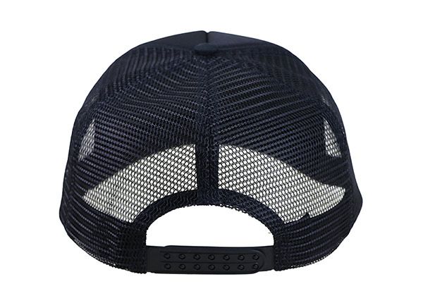 Back of Black Snapback With Double Line Snap back