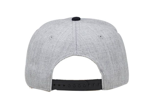 Back of Cool Grey and Black Snapbacks