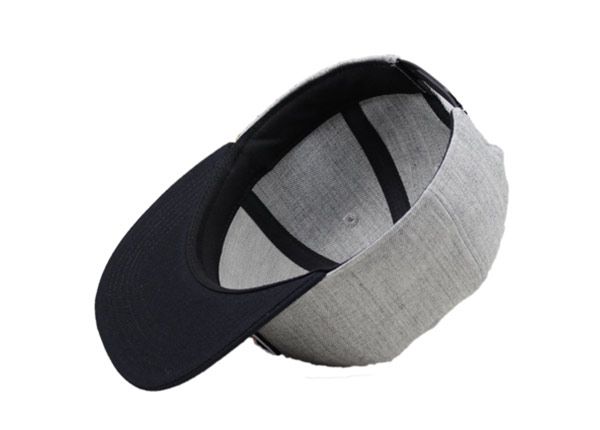 Inside of Cool Grey and Black Snapbacks