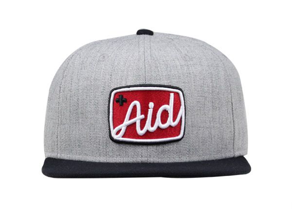 Front of Cool Grey and Black Snapbacks