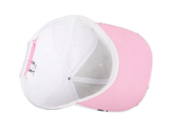 Inside of White Funny Snapbacks with Cute Black Print Logo