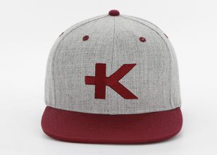 Grey and Red Snapback Custom Snapbacks With 