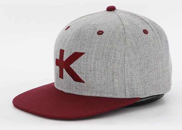 Slant of Grey and Red Snapback With K Logo
